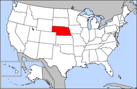 内布拉斯加州在美国的位置。